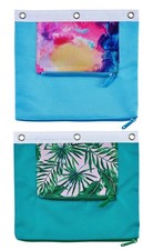 Pencil Pouch for 3Ring Binder, 2Pockets with Zipper, for School Supplies, Lar...