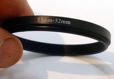 Lens adapter ring from 55mm to 52mm step-down metal threaded