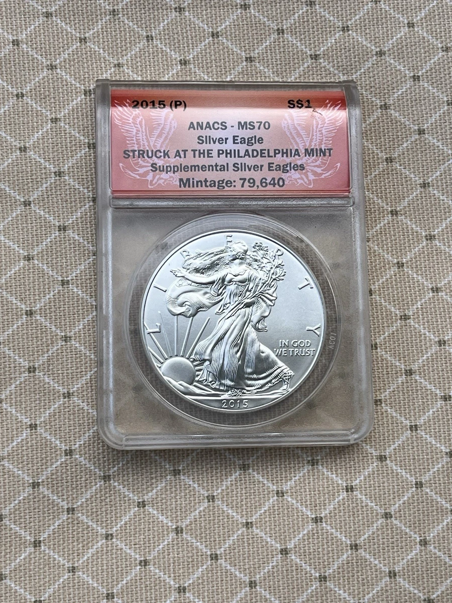 25+ American Eagle MS 70 Graded 2015 Silver Bullion Coins for sale
