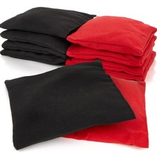 RAINFLOW 8 PCS Cornhole Bags - Bean for 6x6 inch, Black and red