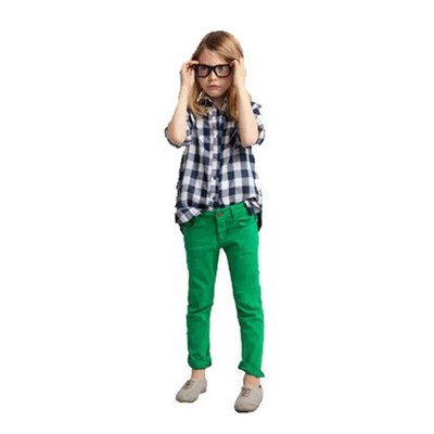 Girl's One Step Up Denim Jeans Green Size 7