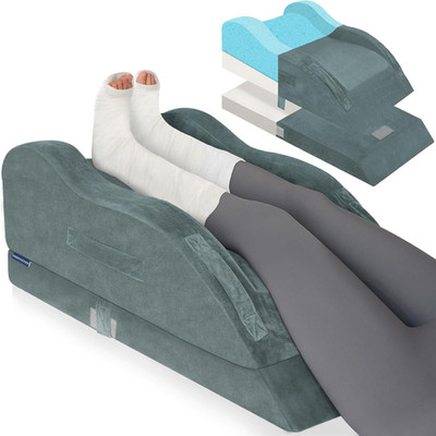 Adjustable Leg Elevation Pillows for after Surgery w/ Ergonomic Curve,Memory Foa