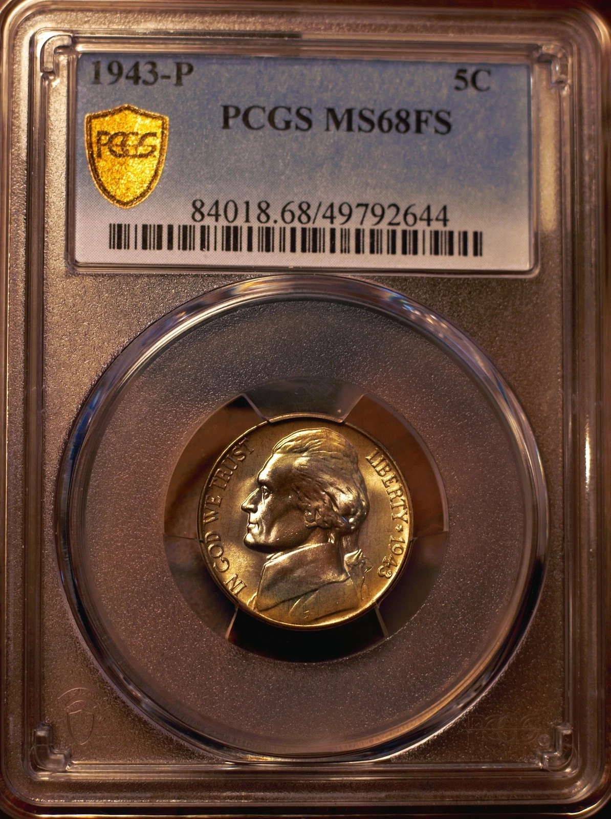 1943-P Jefferson Nickel PCGS MS68 FS
