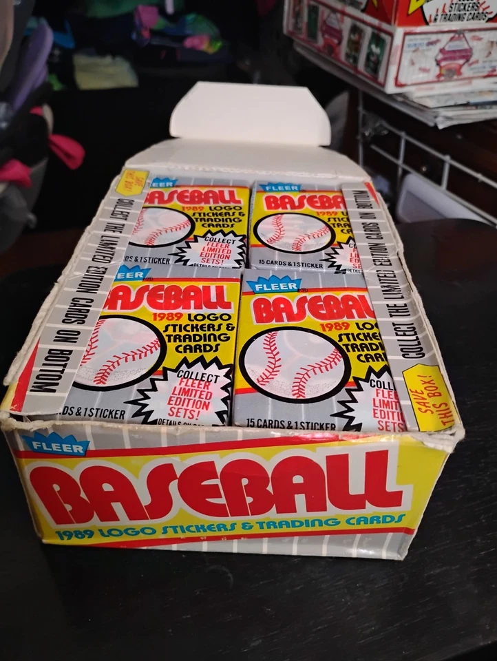 1989 Fleer Baseball Wax Box 36 Packs Ken Griffey Jr RC Rookie Billy Ripken FF ? - Image 3 of 4