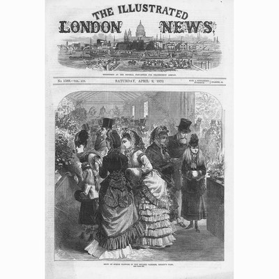 REGENT'S PARK Show of Spring Flowers in the Botanic Gardens - Antique Print 1870