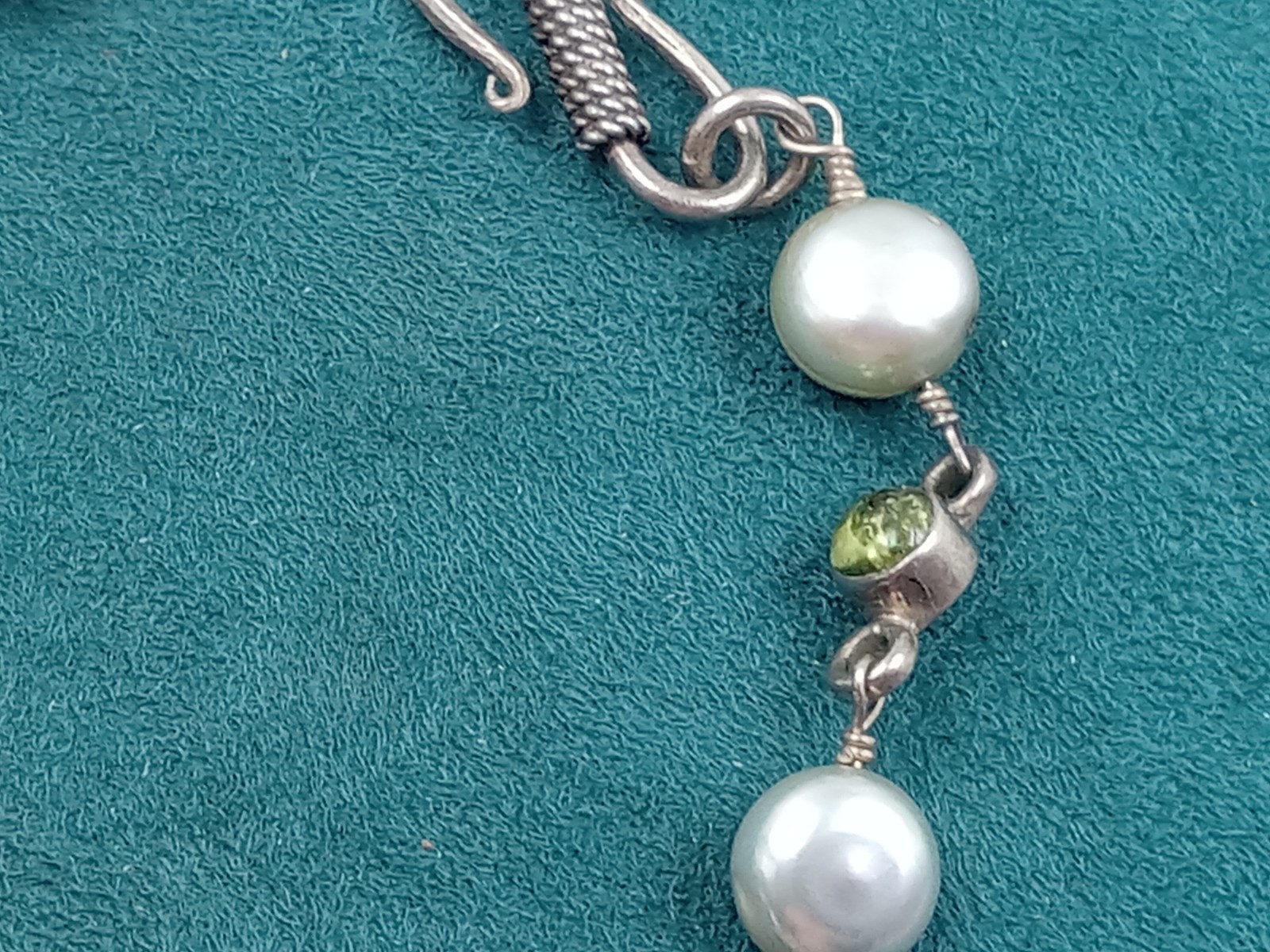 Sterling Silver Bracelet w. Alternating Pearl & P… - image 4