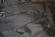 Ermenegildo Zegna Couture Trofeo Cashmere Gray Stripe Suit 40R 34W MINT ITALY