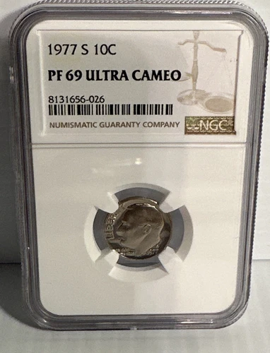 1977 S 10C Roosevelt Dime PF70 Ultra Cameo PR 69 NGC Certified