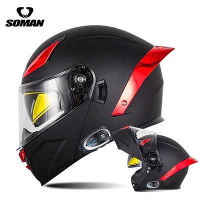 Motorcycle Bluetooth Helmet Camera Intercom Headset Motorbike Modular Helmet DOT
