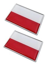 2 Pcs 3D Poland Polish Flag Metal Car Stickers Chrome Decals,2.3 x 1.6 Inch