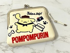 Sanrio POMPOMPURIN Wallet, Japan Kawaii Travel Keychain Coin Purse Bag Pouch