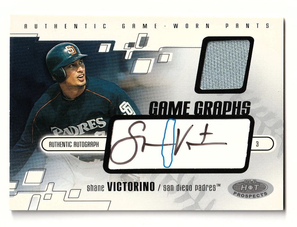 SHANE VICTORINO 2003 Fleer Hot Prospects Rookie Card Autograph & Game Worn /400 - Image 3 of 4