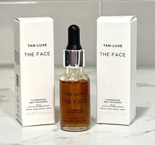 2X 0.68 oz, 20 ml  Tan-Luxe The Face Illuminating Self-Tan Drops Medium/Dark NIB