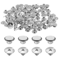 50set M5 x 4mm Chicago Screw Metal Stud Screw Rivets for Leather Silver Tone
