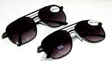 2 pair Mens Bifocal tinted glasses Aviator spring temple Black frames power 2.0