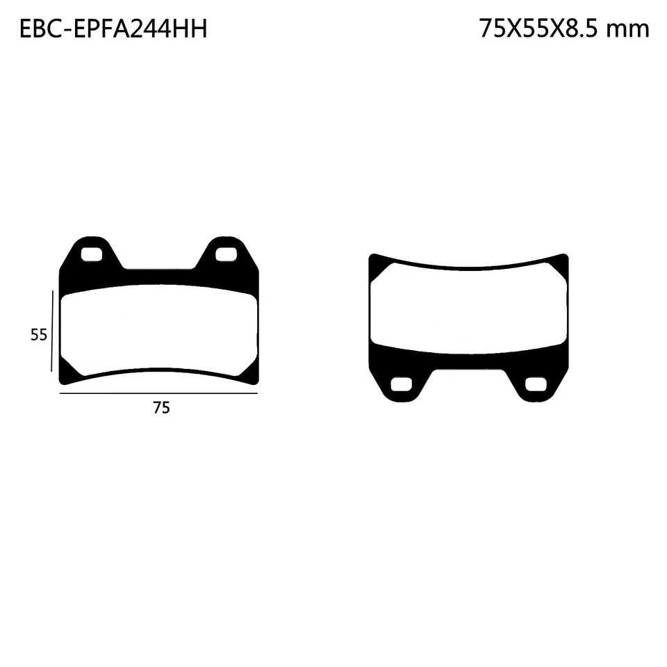 Комплект/передние спеченные тормозные колодки EBC EPFA244HHx2 EPFA Extreme Pro Ducati 748 R 2000 - Изображение 3 из 4