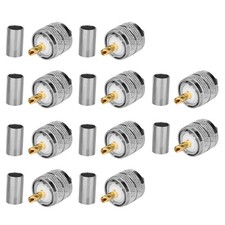 10 PL259 PL-259 UHF male plug pin Crimp for RG58 RG142 LMR195 Coaxial Cable c