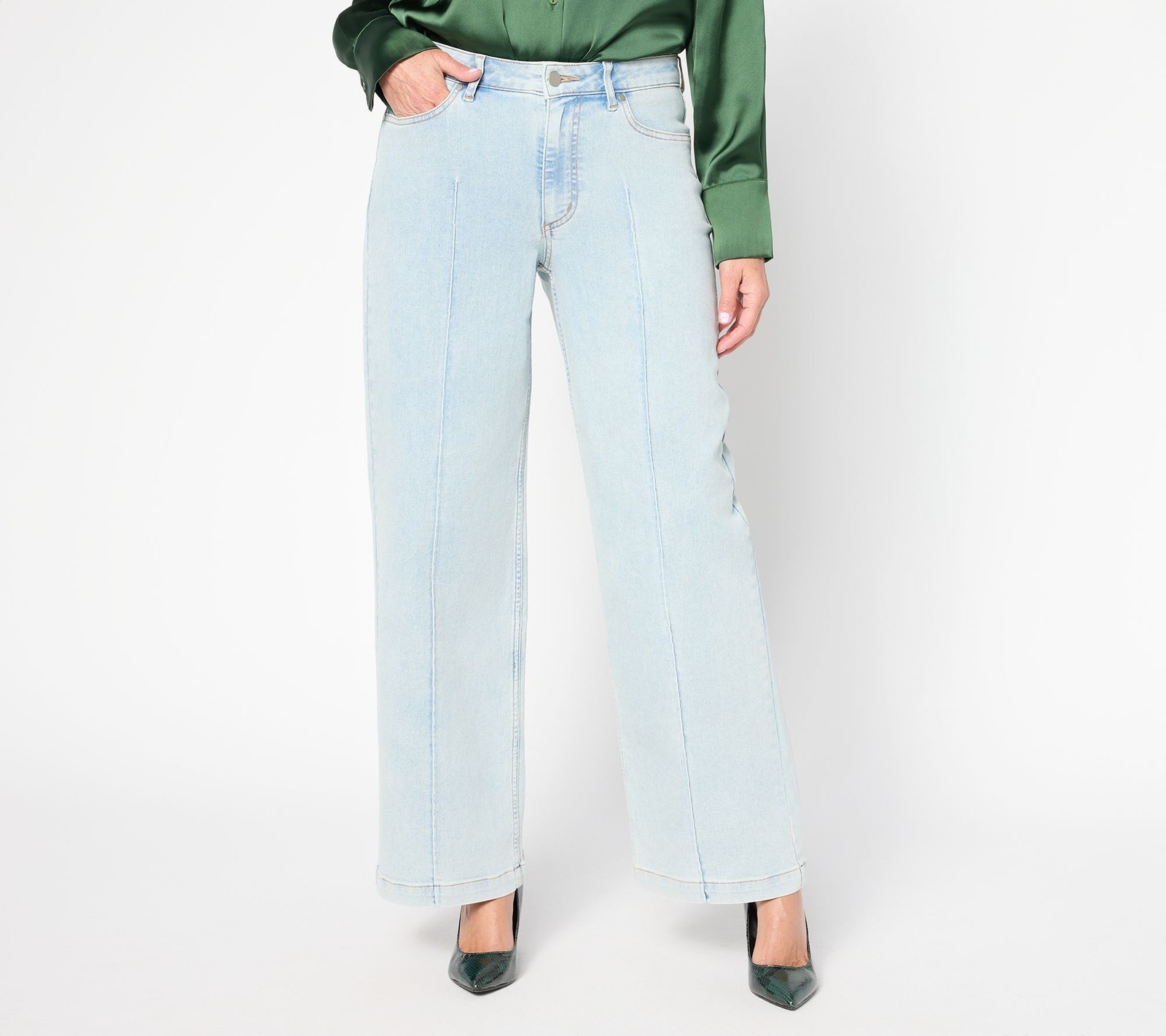 BEAUTIFUL by Lawrence Zarian Women's Petite Pants 10P Deluxe Denim Blue A702336