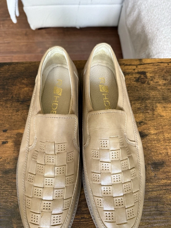Zapatos mocasines de cuero para hombre Rohde talla 46. 13US. BEIGE como nuevo Foto 2 de 4