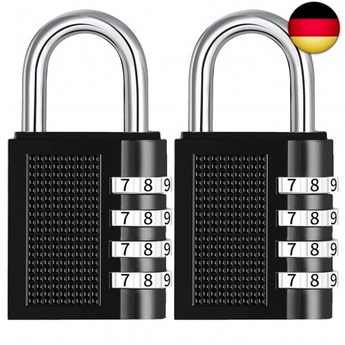 Zahlenschloss Vorhängeschloss mit Zahlencode 4 Stellig, 2er Kofferschloss - Bild 1 von 6