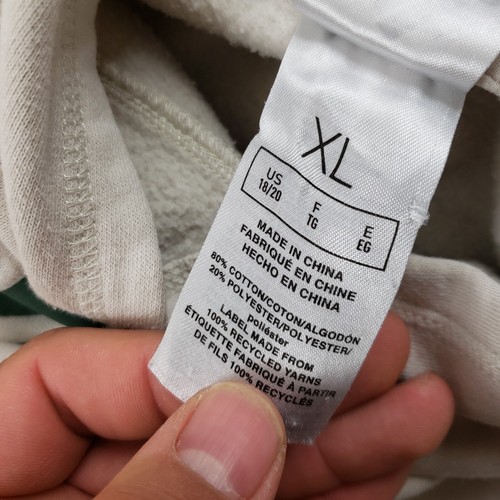 Adidas Sweater Youth Extra Large Gray Green Hoodie Spellout Logo Sweatshirt Boys - Picture 9 of 11