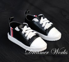 Black Casual Sports PU Leather Student Shoes for 1/6 1/4 1/3 Uncle BJD Doll DIKA