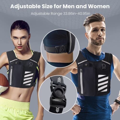 Reflective Running Vest with Water Bottle Phone Holder for Women/Men, Hydrati... - Picture 2 of 7