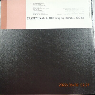 米LP Brownie Mcghee Traditional Blues - Volume Two FA2422 FOLKWAYS /00260 BROWNIE MCGHEE: traditional blues volume two FOLKWAYS 12