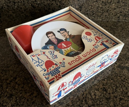 Vintage The A Team Melamine MR T 1983 Cannell Pro Dinnerware Child’s Set In Box - Picture 2 of 6