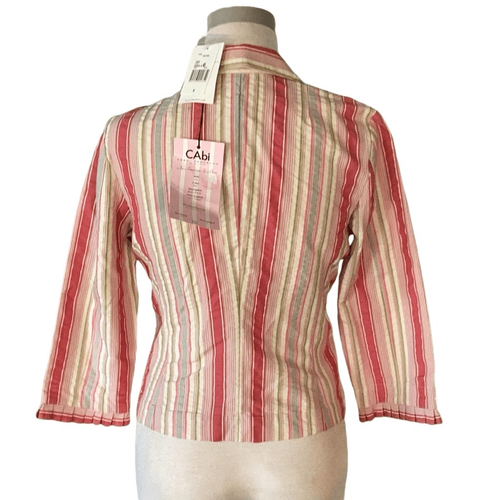 NWT CAbi Seersucker Striped Blazer Jacket Women’s 6 An American In Paris” - Picture 2 of 10