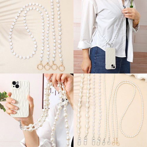 Mobile Phone Lanyard Crossbody Necklace Chain Pearl Strap Anti-lost Hanging Rope - 第 6/35 張圖片