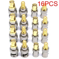 16Pcs SMA to BNC Connectors Kit Male Female RF Coax Coaxial Adapter Converter