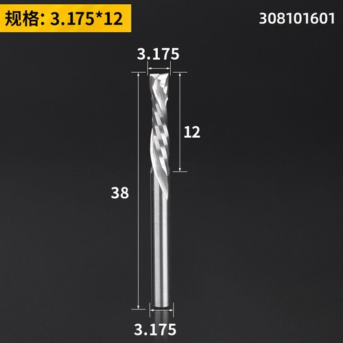 3.175/4/5/6mm Shank Carbide 2 Flutes Compression Milling Cutter DOWN Cut Spiral - Picture 8 of 11