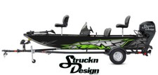 Boat Wrap Green Black Gray Vinyl Graphic Decal Kit Fish Fishing Abstract Cracks Boat Wrap Green Black Gray Vinyl Graphic Decal Kit Fish Fishing Abstract Cracks