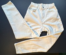 Vintage Lee Women Jeans 8 M, Slim Fit, High Rise, White, USA made. Pre-owned
