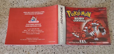 Pokemon Ruby Version Gameboy Advance GBA SP DS Instruction Manual Booklet Only !