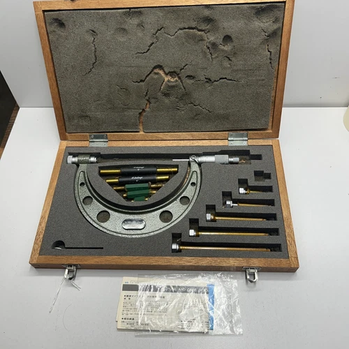 Mitutoyo 104-137 0-6x.001 Interchangeable Anvil Outside Micrometer Set with...