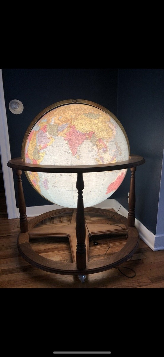 Replogle Diplomat Illuminated 32 Inch Floor World Globe, Antique
