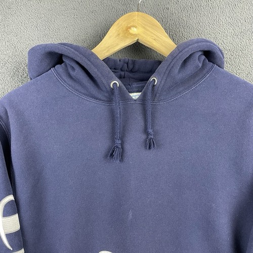 Champion Reverse Weave Hoodie Mens Size M Blue Long Sleeve Pullover Sweater - Picture 12 of 13