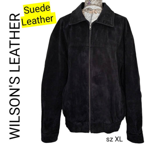 Wilson's Leather Genuine Black Suede Heavyweight … - image 1
