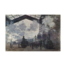 Claude Monet - The Gare St-Lazare (1877) Hand-painted Oil Painting Wall Art