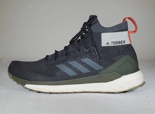 Adidas Terrex Free Hiker Hiking Shoes Sock Boot Black Gray Boost Sole Men US 13 - Picture 5 of 11