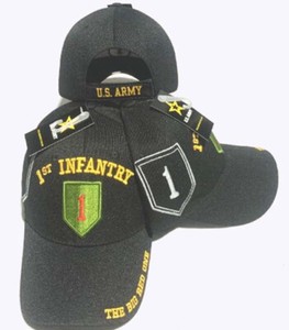 Casquette Officielle U.S. Army 1st Infantry - Olive Terne, 100% Coton, Réglable, Neuve