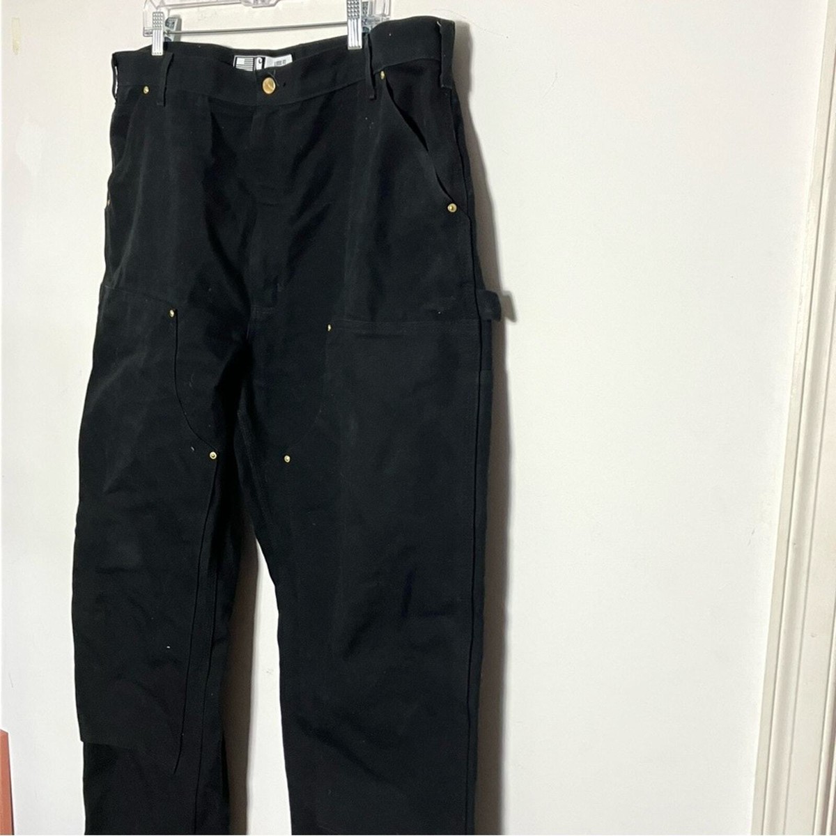 Carhartt Black Double Knee Loose Original Work Pants 42 x 34 | eBay