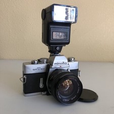 MINOLTA SRT201 35 MM CAMERA WITH MINOLTA ROKKOR-X 1:1.4 50mm LENS/TESTED WORKING