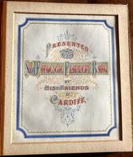 RARE 1906 CARDIFF PRESENTATION ALBUM To SIR FORTESCUE FLANNERY Hand Decorations