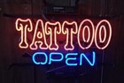 Tattoo Open 24"x20" Neon Sign Light Lamp Real Glass Show Wall Door Artwork Decor