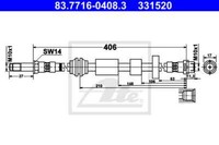 Ate Bremsschlauch Vorne FüR Volvo V40 SchräGheck Kasten/SchräGheck