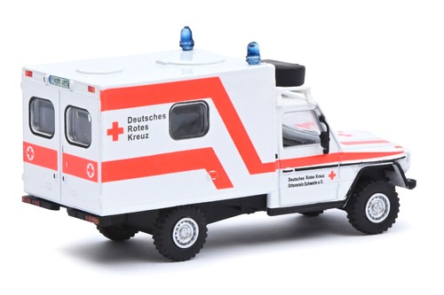 Schuco 452668600 Mercedes Benz G-Klasse Krankenwagen "DRK" weiss/orange 1:87 - Picture 2 of 2