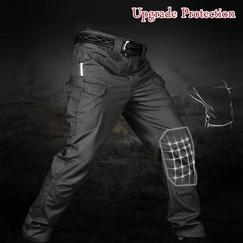 Pantalones de carga tácticos para hombre Pantalones de combate de trabajo Pantalones impermeables para senderismo al aire libre Foto 3 de 4